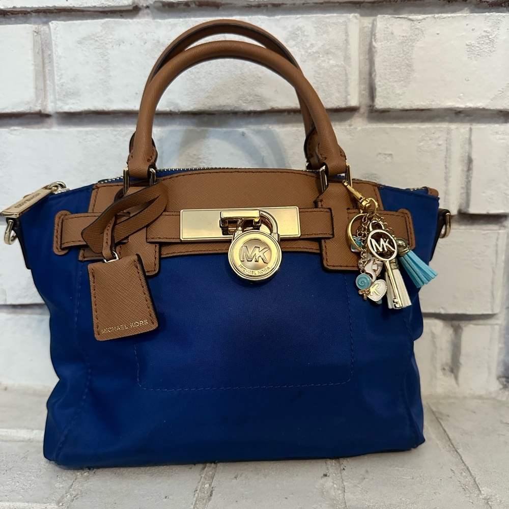 Michael Kors Navy and Brown Crossbody Bag